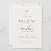 調和オリーブグリーン結婚式招待状 招待状 (正面)