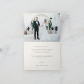 調和オリーブ結婚グリーン写真 サンキューカード (内部)