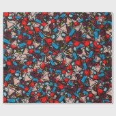 調和カオス鮮やか抽象デザイン ラッピングペーパー (フラット)