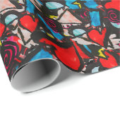 調和カオス鮮やか抽象デザイン ラッピングペーパー (ロールコーナー)