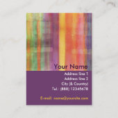 調和ストライプな色の抽象美術の名刺 名刺 (裏面)
