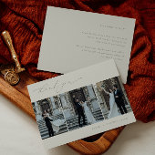 調和セージ緑ミニマリスト3写真結婚s サンキューカード