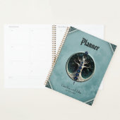 調和ティール（緑がかった色）、人生の神秘的な木。 プランナー手帳 (ディスプレー)