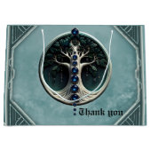 調和ティール（緑がかった色）、人生の神秘的な木。 ラージペーパーバッグ (正面)