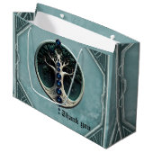 調和ティール（緑がかった色）、人生の神秘的な木。 ラージペーパーバッグ (正面アングル)