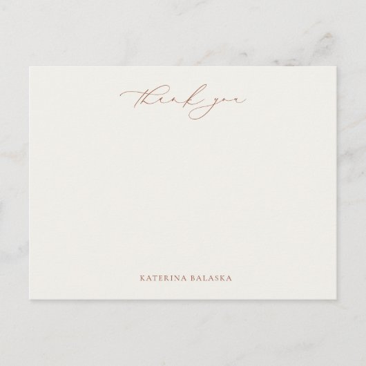 調和テラコッタ感謝していノートカード ポストカード (正面)