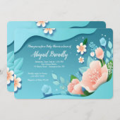 調和フローラベビーシャワー 招待状 (正面/裏面)