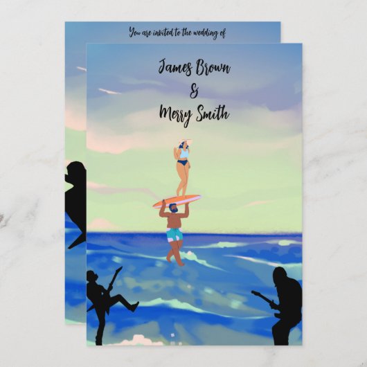 調和メロディーオブラブセレナーデ結婚ーズ 招待状 (正面/裏面)