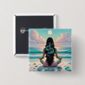 調和瞑想オンビーチ 缶バッジ (正面&裏面)