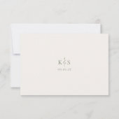 調和 | セージ緑の食事の結婚選択 出欠カード (裏面)