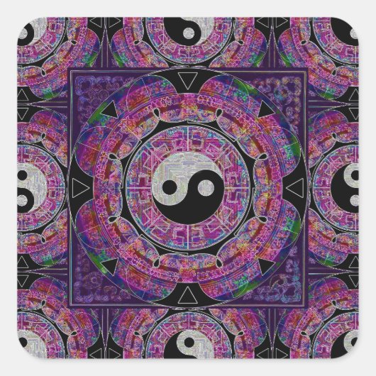 調和&バランスパープルマンダラ スクエアシール (正面)
