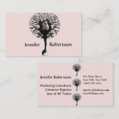 調和、平和およびバランスのヨガの木 名刺 (正面/裏面)