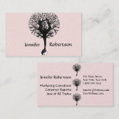 調和、平和およびバランスのヨガの木 名刺 (正面/裏面)