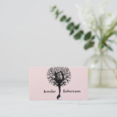 調和、平和およびバランスのヨガの木 名刺 (スタンド正面)