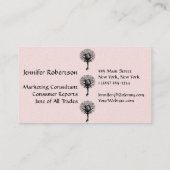 調和、平和およびバランスのヨガの木 名刺 (裏面)