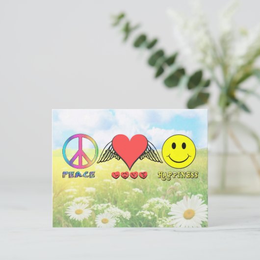 調和 – 平和と愛と幸福を願う！ ポストカード (スタンド正面)