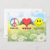 調和 – 平和と愛と幸福を願う！ ポストカード (正面/裏面)