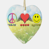 調和-平和、愛および幸福を望みます! セラミックオーナメント (右)