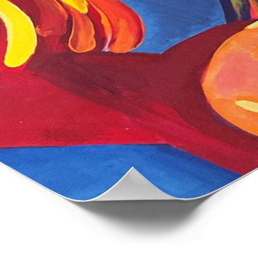 「調和」抽象芸術アートガールとギター ポスター (角)