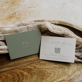 調和 | Sage Green Minimalistの結婚QRコード 出欠カード