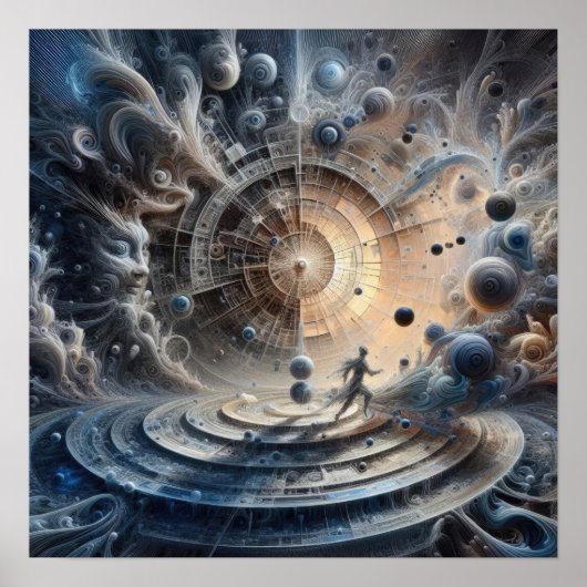 調和inカオス – 抽象芸術アート – Surreal Digital ポスター (正面)