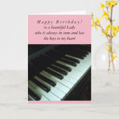 調子のバースデー・カードの女性 カード (黄色い花)