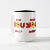 調子はどう? ツートーンマグカップ (正面左)