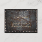 調度品の錆ついた金属によって組み立てられるヴィンテージ 名刺 (裏面)