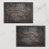 調度品の錆ついた金属によって組み立てられるヴィンテージ 名刺 (正面/裏面)