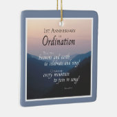 調整おめでとうの最初の記念日をパーソナライズ セラミックオーナメント (右)