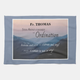 調整おめでとう5周年をパーソナライズ キッチンタオル