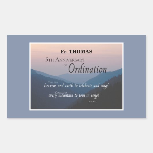 調整おめでとう5周年をパーソナライズ 長方形シール (正面)