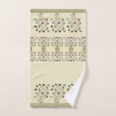 調整されたエレガントフローラアクセント バスタオルセット (ハンドタオル)