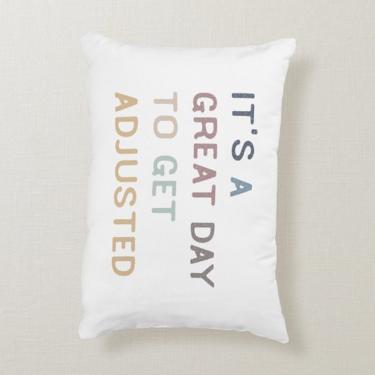 調整を素晴らし受ける日だ、カイロプラクティック。 アクセントクッション (裏面(縦))