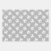 調整スポーツセットティール(緑がかった色)グレーサッカーボール ラッピングペーパーシート (正面2)