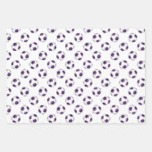 調整スポーツセットパープルホワイトサッカーボール ラッピングペーパーシート (正面3)