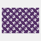 調整スポーツセットパープルホワイトサッカーボール ラッピングペーパーシート (正面2)