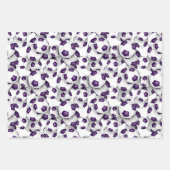 調整スポーツセットパープルホワイトサッカーボール ラッピングペーパーシート (正面)