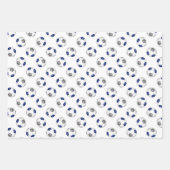 調整スポーツセットブルーグレーサッカーボール ラッピングペーパーシート (正面3)