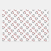 調整スポーツセットマルーン灰色サッカーボール ラッピングペーパーシート (正面3)