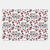 調整スポーツセットマルーン灰色サッカーボール ラッピングペーパーシート (正面)