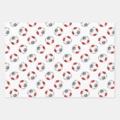 調整スポーツセットレッドグレーサッカーボール ラッピングペーパーシート (正面3)