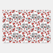 調整スポーツセットレッドグレーサッカーボール ラッピングペーパーシート (正面)