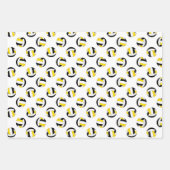 調整セットブラック金ゴールドバレーボールパターン ラッピングペーパーシート (正面3)