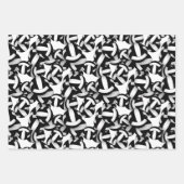 調整セット白黒ボールパターン ラッピングペーパーシート (正面)