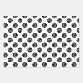 調整セット黒いグレーバスケットパターン ラッピングペーパーシート (正面3)