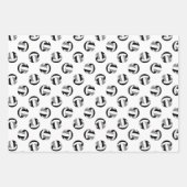 調整セット黒いグレーバレーボールパターン ラッピングペーパーシート (正面3)