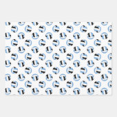 調整チームの色ブルーブラックバレーボール ラッピングペーパーシート (正面3)