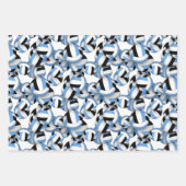 調整チームの色ブルーブラックバレーボール ラッピングペーパーシート (正面)