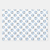 調整チームカラー青いグレーバレーボール ラッピングペーパーシート (正面3)